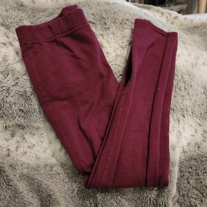 Maroon jeggings- L (14-16)